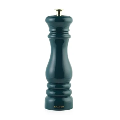 Image of Salter BW13676GREU7 Chester Pepper Classic Green Spice Mill, Ceramic Grind, Adjustable, Fine to Coarse, Refillable, Manual Salt Shakers for Cooking, Extra Cap Included, High Gloss Acrylic