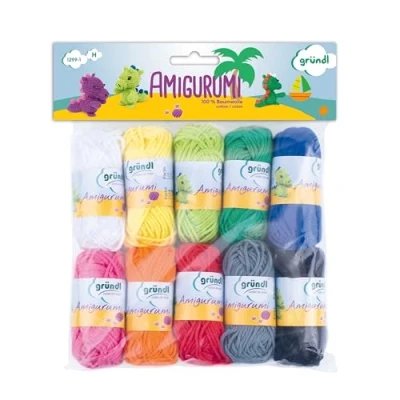 Image of Gründl Amigurumi Crochet Set I, Cotton, Multi Colour, 19.5 x 18 2.6 cm
