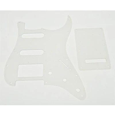Image of KAISH Clear 11 Hole ST/Strat Style Pickguard HSS Pick Guard with ST Back Plate Tremolo Trem Cover for USA/Mexico Stratocaster/Strat Transparent