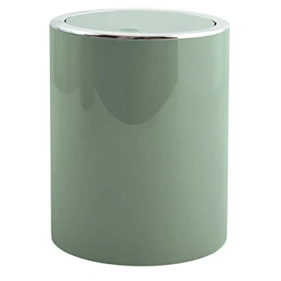 Image of MSV MS5028 Aspen Design Bin with Swing Lid (6 Litres, Diameter x Height: 18.5 26 cm), Green, Plastic