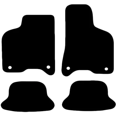 Image of Carsio Carpet Car Mats For Volkswagen Lupo 1999 2005 (4 clips 36cm spacing) Tailored Fit Floor Mat Set Complete Accessory Black Custom Fitted All Weather, Anti Slip Backing &amp; Trim