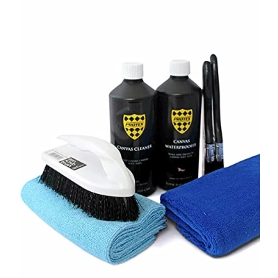 Image of PROTEX Convertible Soft Top Care KIT with Canvas Cleaner &amp; Waterproofer 500ml, Giant Microfibre Towel, Brushes and Clothes COMPLETE