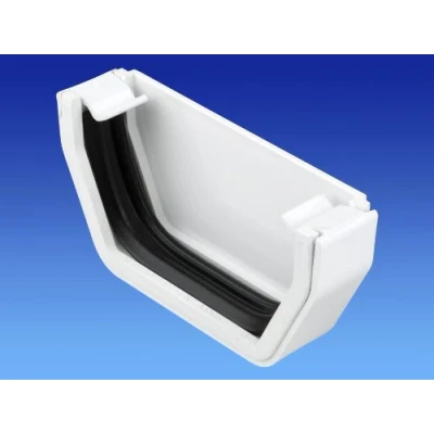 Image of Wavin OSMA Squareline 100mm White Guttering Range (External StopEnd)