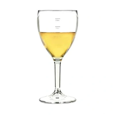 Image of Elite Premium Polycarbonate Wine Glasses 11oz Lined and CE stamped at 125ml, 175ml &amp; 250ml Pack of 12 Plastic Reusable Glasses, Virtually Unbreakable Marked Ideal for Parties, Outdoors Event Catering