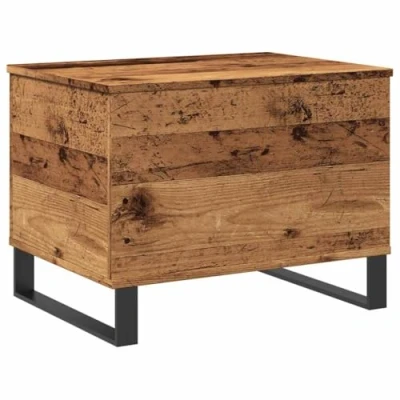 Image of vidaXL Coffee Table Industrial Old Wood &amp; Metal Rectangular Side with Lift Up Storage 60x44.5x45 cm Modern for Living Room, Hallway, Lounge Brown Engineered