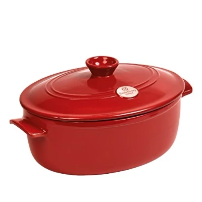 Image of Emile Henry Burgundy Oval Casserole 6.0L