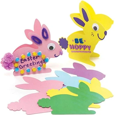 Image of Baker Ross Easter Bunny Card Blanks Pack of 10, Crafts, Craft for Kids (AX750)