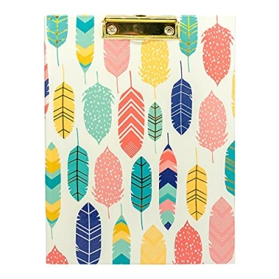 Image of Pukka Pad, Fashion A4 Padfolio Clipboard Includes Refill Pad and Inner Pocket Feathers, Pack of 1