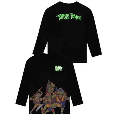 Image of TEENAGE MUTANT NINJA Turtles T Shirt TMNT Boys Long Sleeve Tops Boys&#039; Hoodies Black 6 7 Years