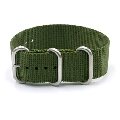 Image of Vario Military Dive Ballistic Nylon Olive Green Premium Replacement Watch Band (20mm)