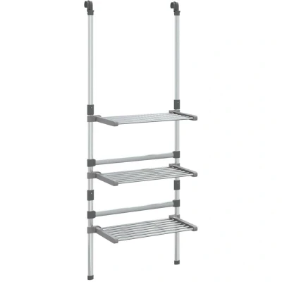 Image of vidaXL 3 Tier Hanging Laundry Drying Rack Aluminium