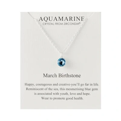 Image of Philip Jones March (Aquamarine) Birthstone Necklace Created with Zircondia® Crystals