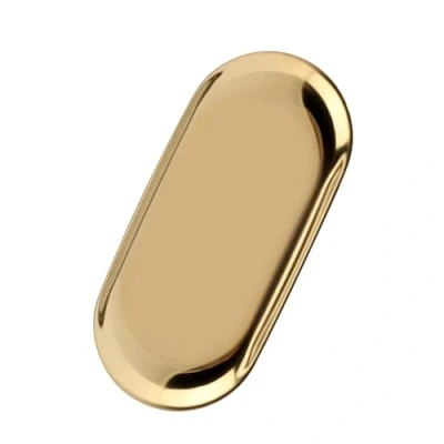 Image of Nordic Style Stainless Storage Tray Towel Cosmetics Jewelry Fruit Cake Plate for Office Home Desks(S Golden)