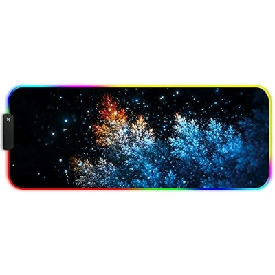 Image of DORRISO RGB Gaming Mouse Pads Large XL 800x300x3 mm Led Mousepad Anti Slip Rubber Base Computer Keyboard Mice Mat for PC Laptop Desk Mats Silver