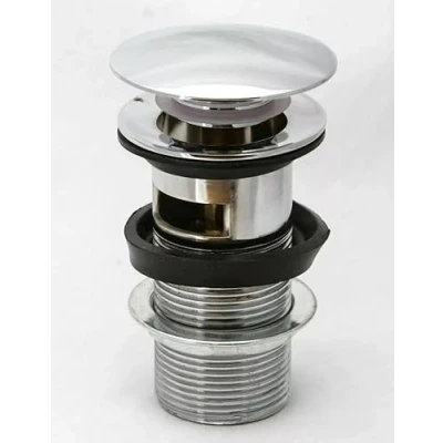 Image of TC Bathroom Basin Waste Mushroom Click Clack Sprung Plug Sink Pop Up Slotted with Overflow Tail 1 1/4&quot; 32mm Spring Clicker