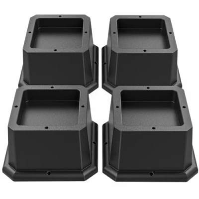 Image of MixDora Bed Risers 2 Inch Furniture Anti Slip Chair Raisers for Sofas Couches Table Set of 4 Pack Black