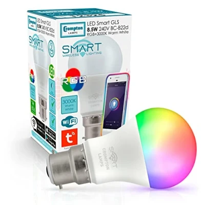 Image of Crompton LED Smart GLS 9W Dimmable RGBW 3000K BC B22d