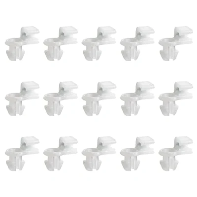 Image of 15 Pcs Door Lock Rod Clips Retainer Fasteners General Trim White Plastic Moulding for Universal Cars