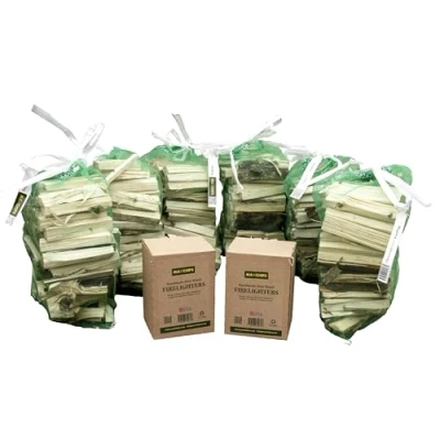 Image of 6 Nets of Maxchips Kiln Dried Kindling and 2 Boxes Firelighters.