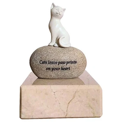 Image of Personalised In Loving Memory Cat Memorial Sentiment Stone Ornament Tribute Gift (No Engraving)
