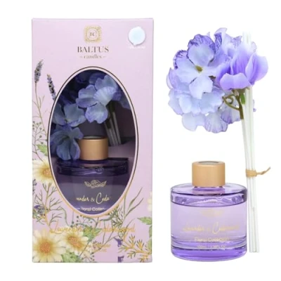 Image of Baltus Reed Diffuser Faux Flower 100ml Luxury Aroma Cedarwood &amp; Lavender Scent