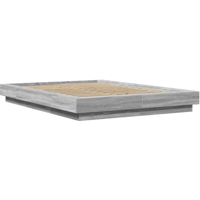 Image of vidaXL Bed Frame without Mattress Grey Sonoma 120x190 cm Small Double
