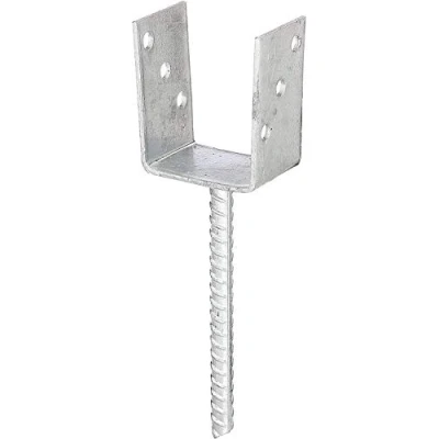 Image of Galvanised Concrete in&quot;U&quot; Shape Post Support Heavy Duty for 150mm / 6&quot; Inch Posts