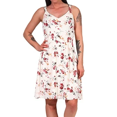 Image of ONLY Women&#039;s Onlkarmen S/L Short Dress AOP WVN Noos, Creme Brûlée, 40