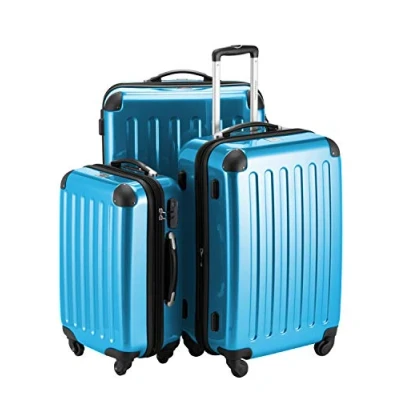Image of HAUPTSTADTKOFFER Alex Set of 3 Hard side Luggages Trolley Suitces Expandable, (S, M &amp; L), cyanblue