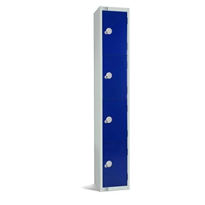 Image of The Products Store Four Door Compartment Locker School Work Gym Storage 1800mm H x 300mm W D BLUE