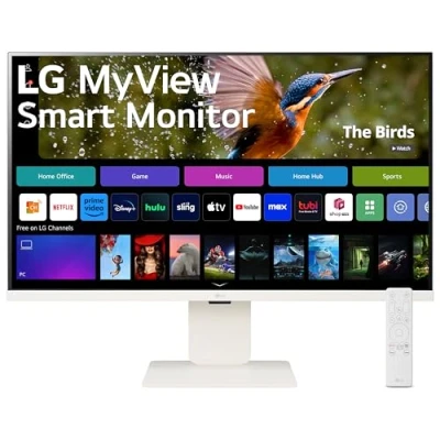 Image of LG MyView 4K Smart Monitor 32SR83U, 32 Inch, UHD IPS Panel, Built in Speakers, Wifi &amp; Bluetooth Connectivity, webOS TV Apps with Remote Control, White