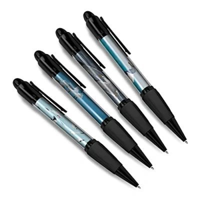Image of DV DESIGN Set of 4 Seagull Black Ballpoint Pens Beach Animal Nature Wildlife Wild Travel Portrait Boys Girls Men Women Theme Pen #79478
