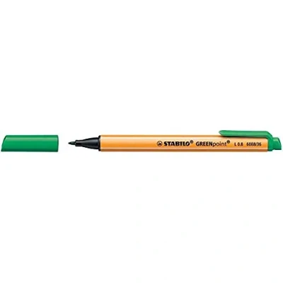 Image of Stabilo Greenpoint Pen Pens Pack of 6 Large 0.8 mm Green Paste