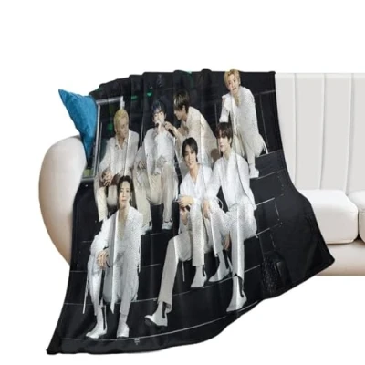Image of XSQING NCT DREAM K pop Boy Band Korean Print Bed Flannel Blanket Cozy Plush Lightweight Fleece Throw Blankets All Seasons for Sofa Couch 30&quot;x40&quot;