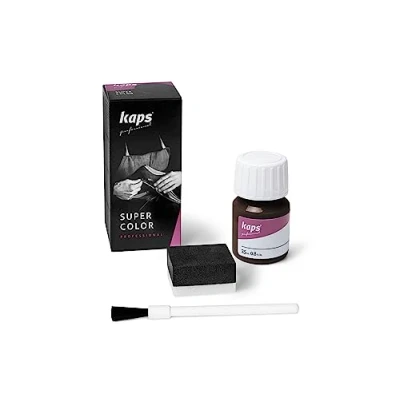 Image of Dye Paint For Leather Shoes And Bags With Sponge Brush, Kaps Super Color, 70 Colours, 25ml 0.85 fl. Oz., 174 Deep Brown