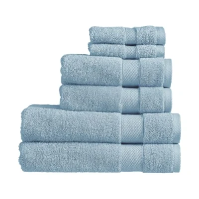 Image of Christy Refresh Bathroom Towel Set of 6 2 Bath Hand Face Quick Dry Tonal and Stylish Soft Absorbent Shower Towels 100% Cotton 550GSM Machine Washable Denim Blue