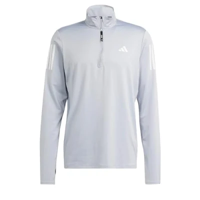 Image of adidas Performance OWN THE Halfzip Long sleeved top, Men&#039;s, Size: Small, Halo silver
