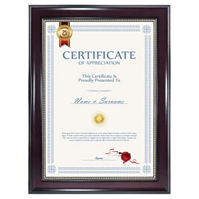 Image of GraduatePro Degree Certificate Frame A4 Graduation Diploma University Award Wooden for Wall Mount and Tabletop Classic