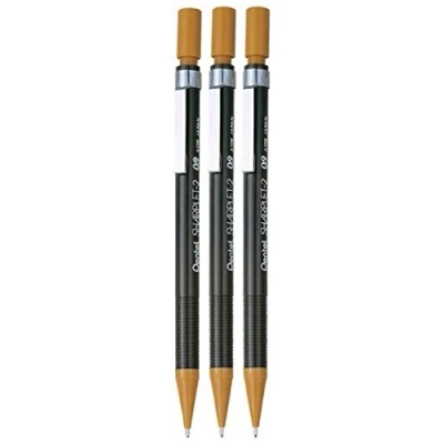 Image of Pentel 0.9mm (A129) Brown Sharplet 2 Automatic Pencil Drafting Mechanical Refillable Lead &amp; Eraser A129 E (Pack Of 3)