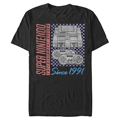 Image of Nintendo Men&#039;s Nineties Gamer T Shirt, Black, 3XL