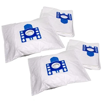 Image of vhbw 20 x Vacuum Cleaner Bags Compatible with Miele Parkett &amp; Co 4000, S4, 500, 700 Micro Fleece, Type F/J, M, 27 cm cm, Blue / White