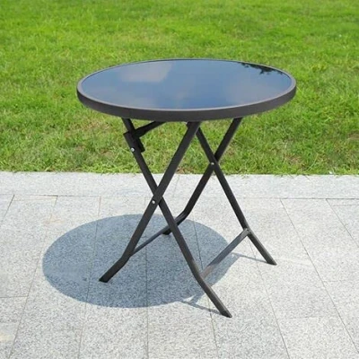 Image of Redwood Round Folding Side Drinks Table