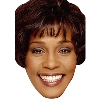 Image of FoxyPrinting Whitney Houston Young Celebrity Party Cardboard Face Mask Fancy Dress