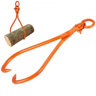 Image of VEVOR Log Skidding Tongs, 32 inch 2 Claw Lifting Heavy Duty Steel Lumber 1543 lbs/700 kg Loading Capacity, Lifting, Handling, Dragging &amp; Carrying Tool