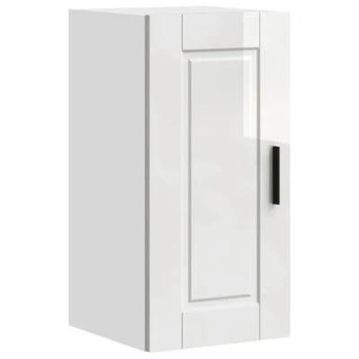 Image of vidaXL Porto Kitchen Wall Cabinet High Gloss White Engineered Wood, Ample Storage, Easy Maintenance, Modern Mounted Cupboard 60x31x40cm, Max 70kg Load Capacity Ideal for Home Orga...