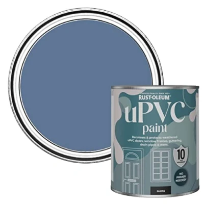 Image of Rust Oleum Blue uPVC Door and Window Paint In Gloss Finish River 750ml