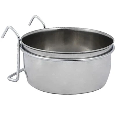 Image of Nobby Stainless Steel Bird Bowl with Clamp, 0.15 Litre