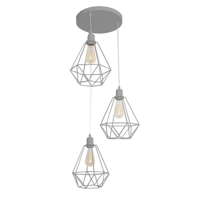Image of Karo Cluster Pendant Ceiling Light Grey 32cm