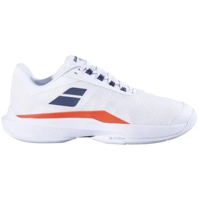 Image of Babolat 2, Jet Tere All Court Men&#039;s Tennis Shoes, Support, Cushioning, Active Flexion, Ortholite Breathable Sole, French Brand White/Strike Red, Size EU 48, 13 UK
