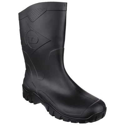Image of Dunlop Dee Calf Length Wellington Unisex Black Size UK 8
